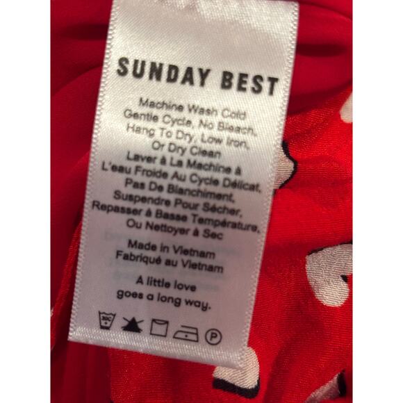 Aritzia Sunday Best Women’s Red Mini Wrap Dress With Hearts Size XXS - Picture 5 of 9